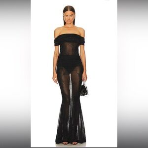 SOLD NWT Michael Costello Sirius black gown dress small